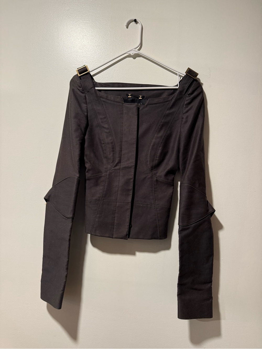 Gucci gray Structured Long-Sleeve straitjacket